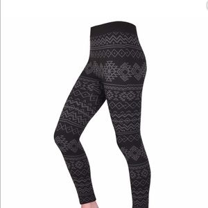 2 pairs! K. Bell Aztec Print fleece lined leggings